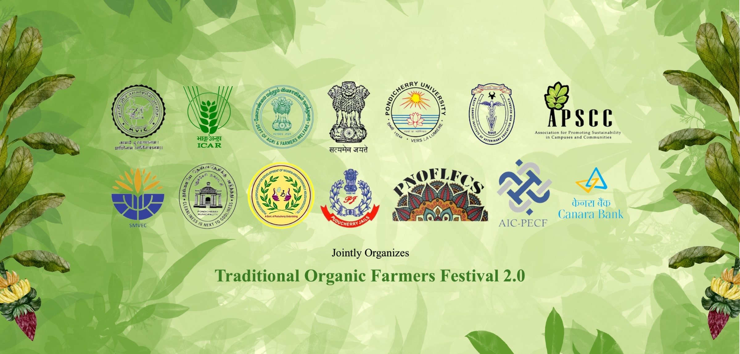 Traditional Organic Farmers Festival 2.0 promotional banner with partner organisation logos